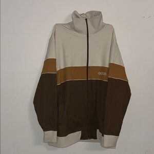Adidas Colorblock Track Jacket – Beige/Brown/Cream, Men’s 2XL